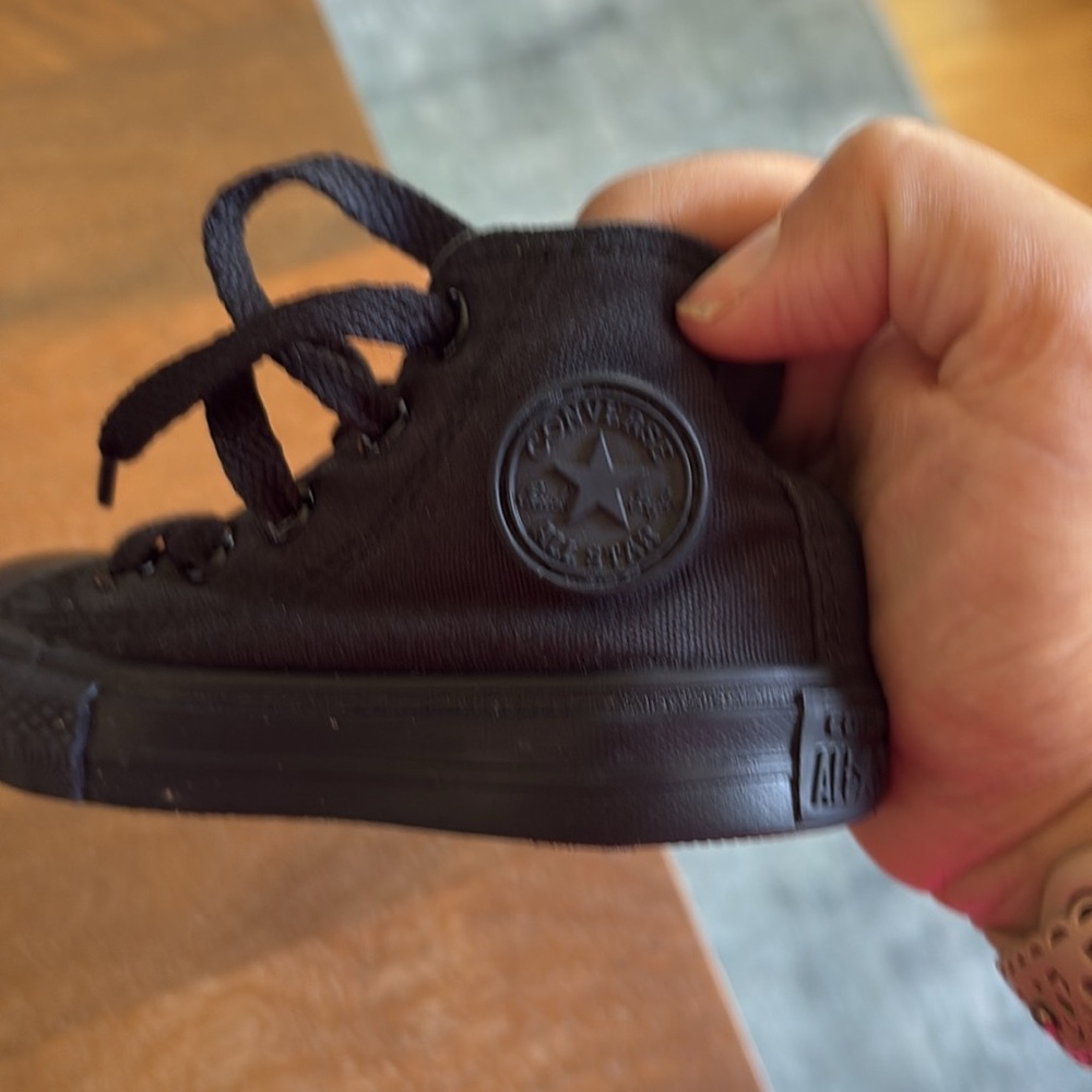 Converse Black Baby Walker Shoes Soft Sole Ankle High